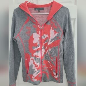 Title Nine Coral and Gray Hooded Sweater